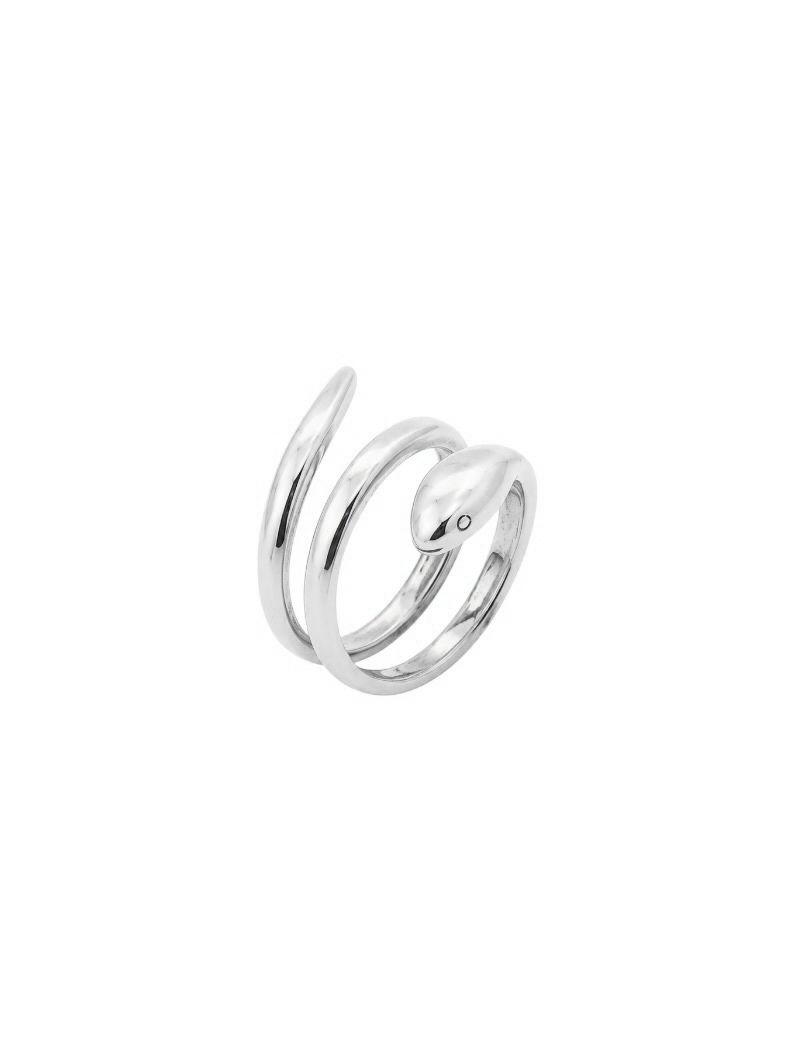Anel Aço Inoxidável Folheado a Ouro 18k e Prata Design Serpente