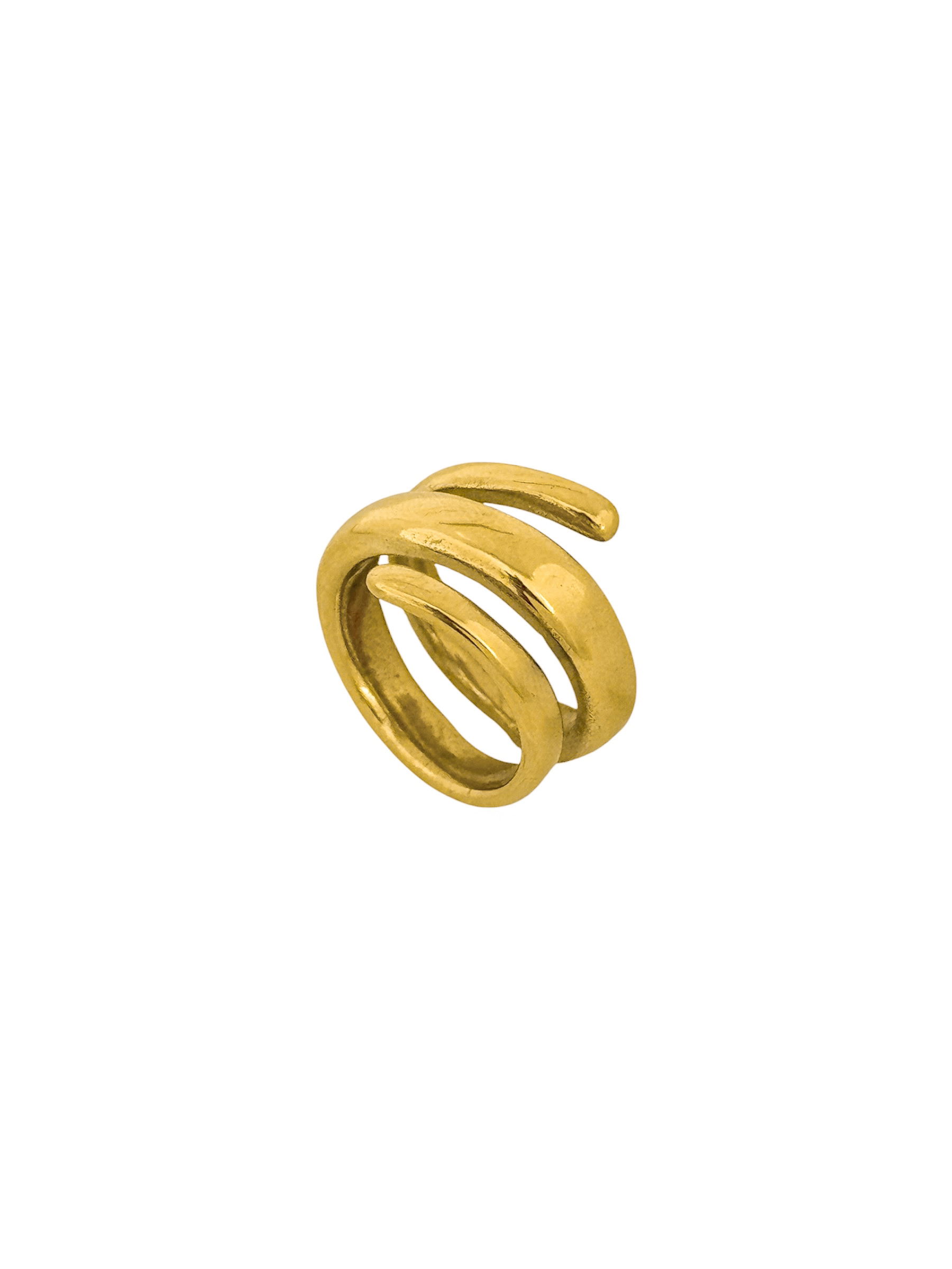 Anel Aço Inoxidável Folheado a Ouro 18k Fios Lisos