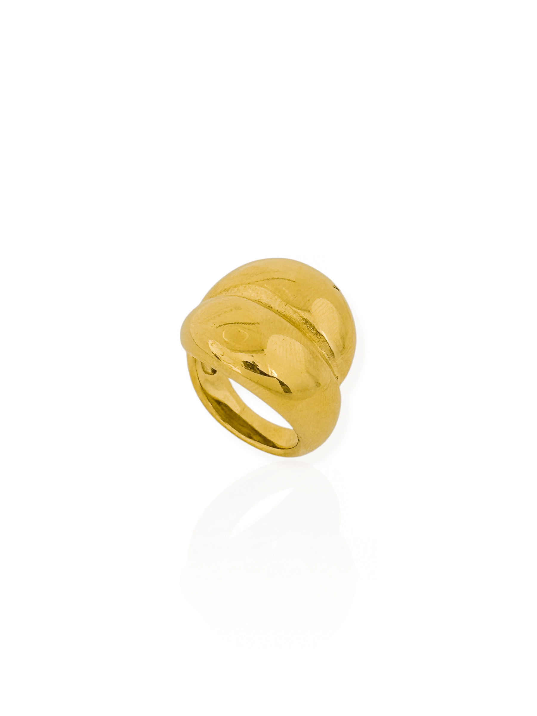 Anel Aço Inoxidável Folheado a Ouro 18k Gotas