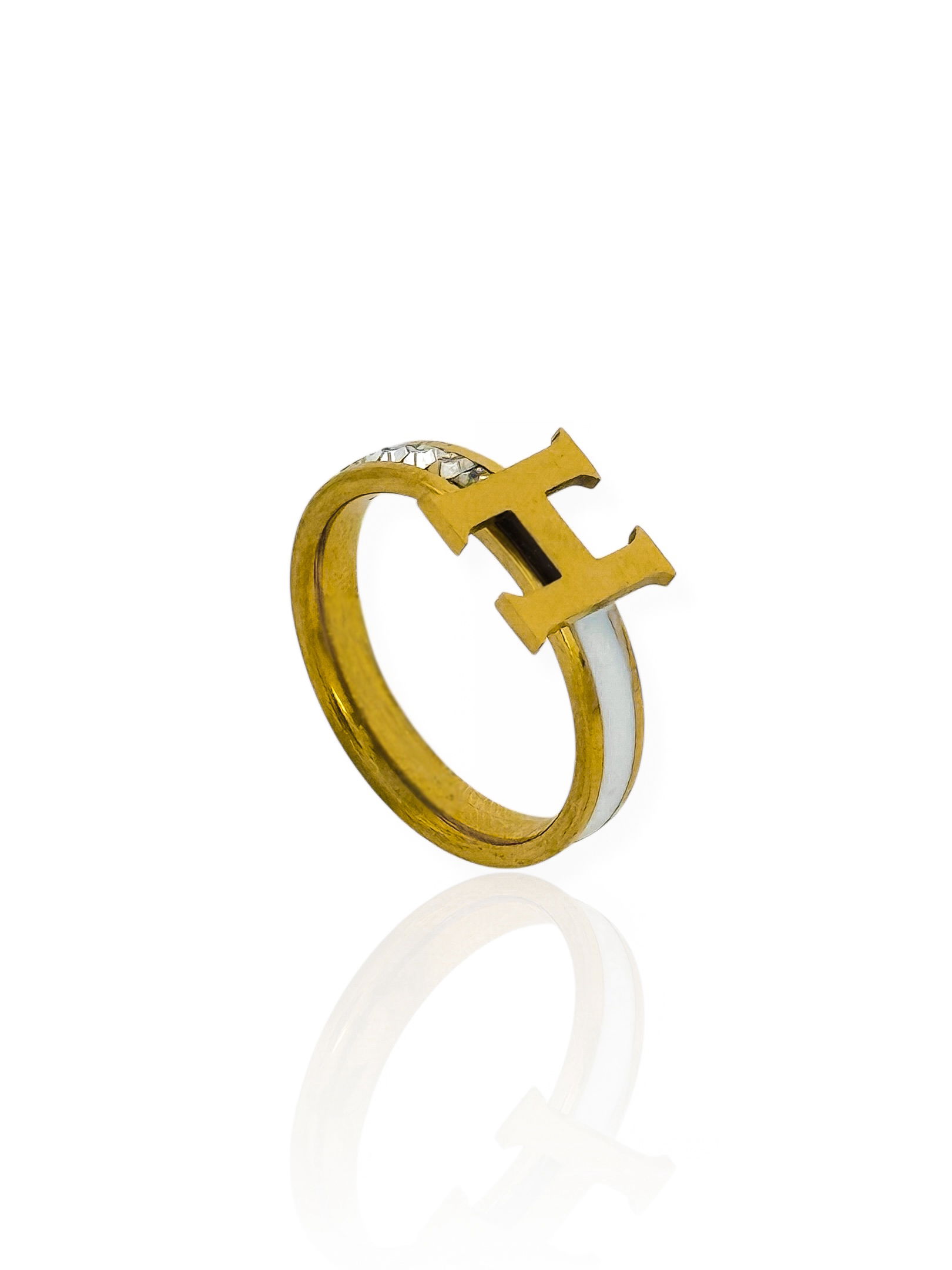 Anel Aço Inoxidável Folheado a Ouro 18k Grandes Marcas Cravejado