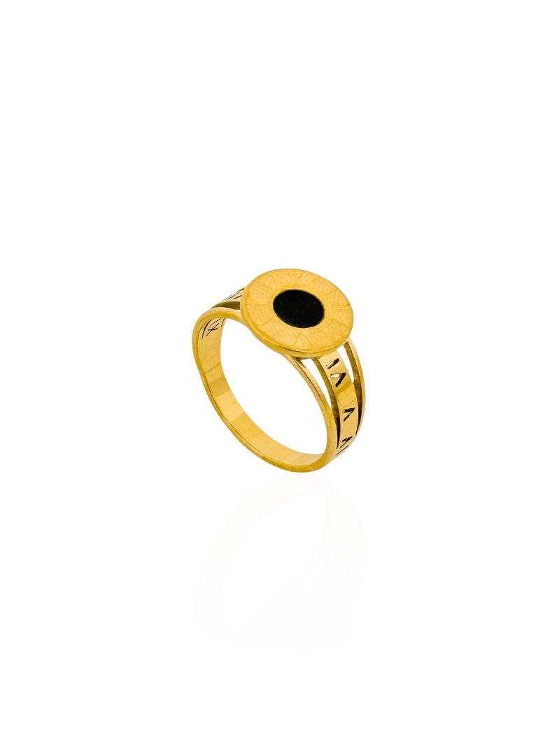 Anel Aço Inoxidável Folheado a Ouro 18k Inspiração Grandes Marcas