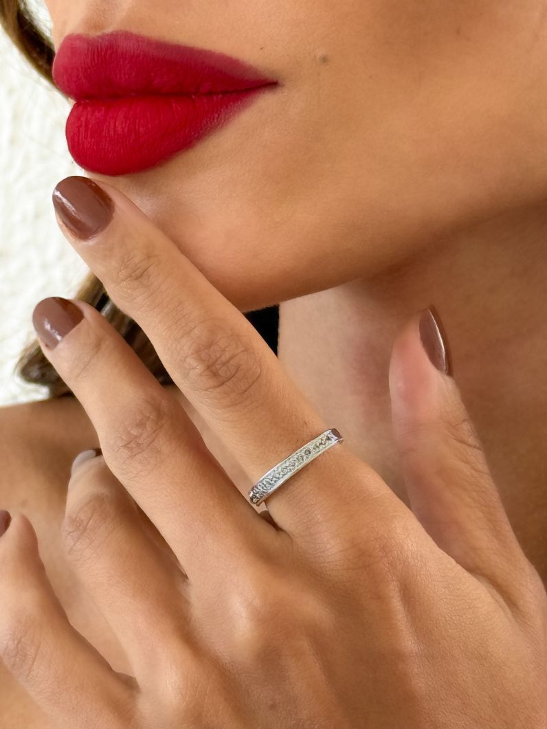 Anel Aparador Aliança Microzirconia, Folheado a Ouro 18k, Prata 925 e Diamante - Cristal