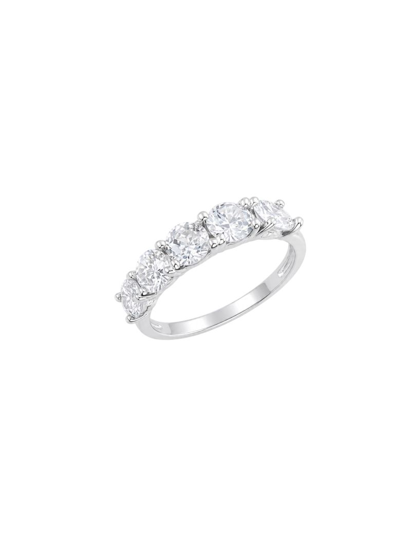 Anel Aparador 5 Pontas, Folheado a Ouro 18k, Prata 925 e Diamante Cristal