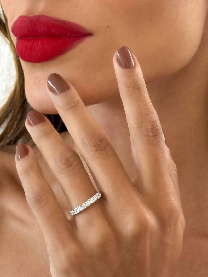 Anel Aparador Virginia 2 Folheado a Ouro 18k, Prata 925 e Diamante Cristal