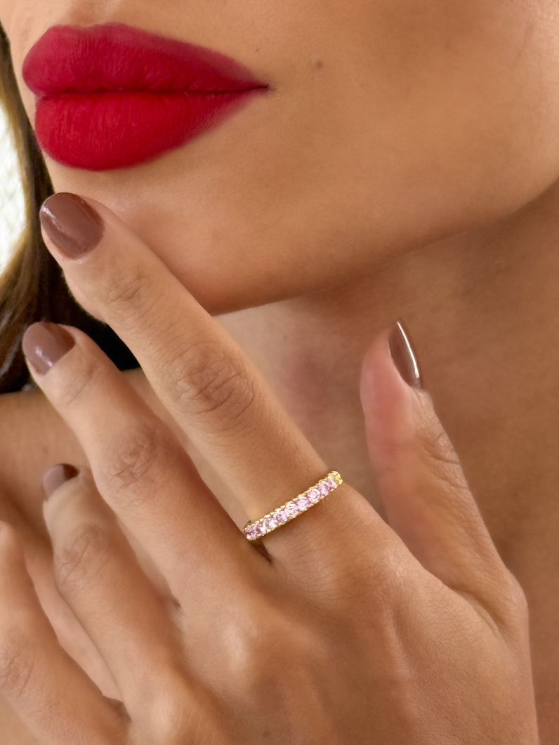 Anel Aparador Virginia 2, Folheado a Ouro 18k Rosa