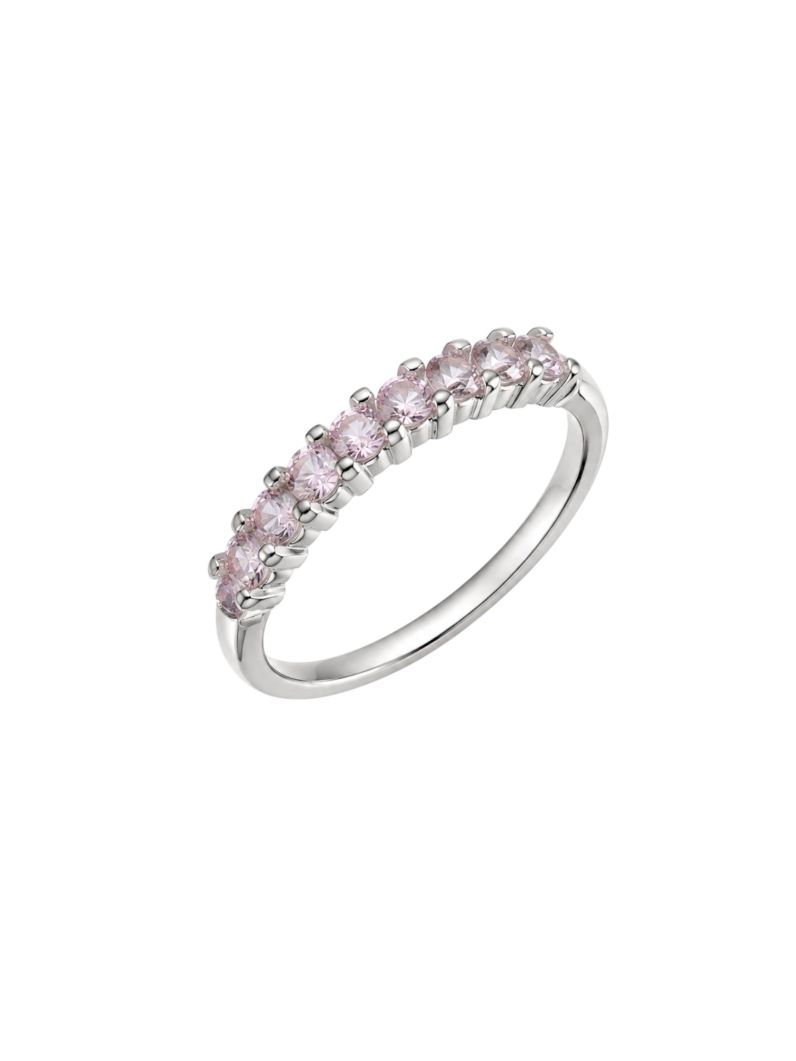 Anel Aparador Virginia Zircônia Folheado a Ouro 18k, Prata 925 e Diamante - Rosa