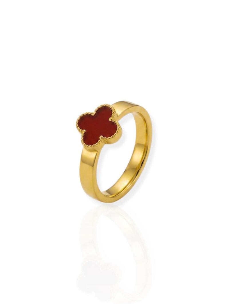 Anel de Aço Inoxidavel Folheado a Ouro 18K e Prata Design Inspiração Vg. Resinado