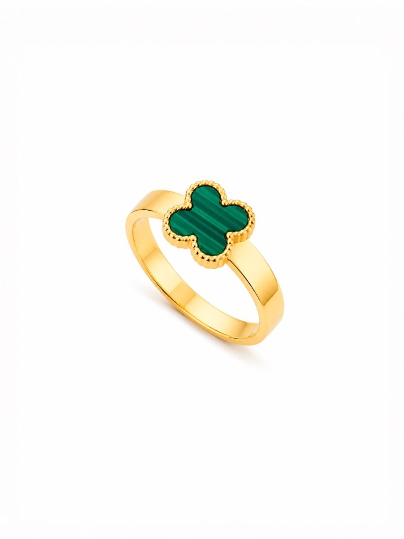 Anel de Aço Inoxidavel Folheado a Ouro 18K e Prata Design Inspiração Vg. Resinado