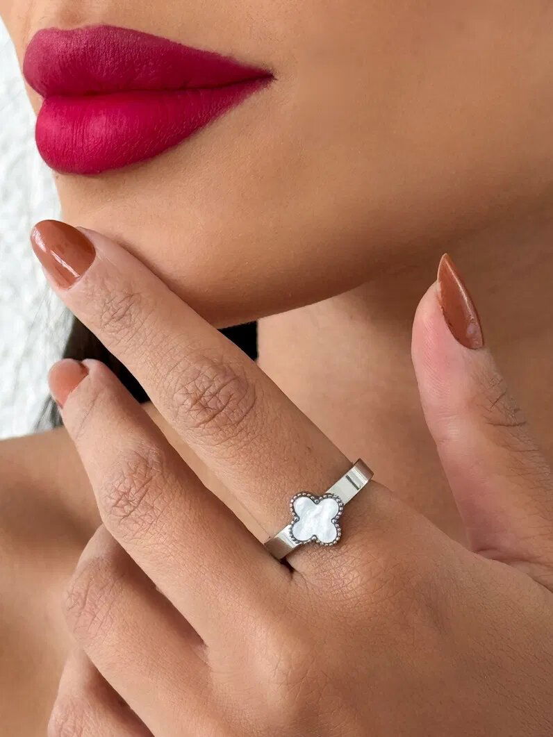 Anel de Aço Inoxidavel Folheado a Ouro 18K e Prata Inspiração Vg. Resinado