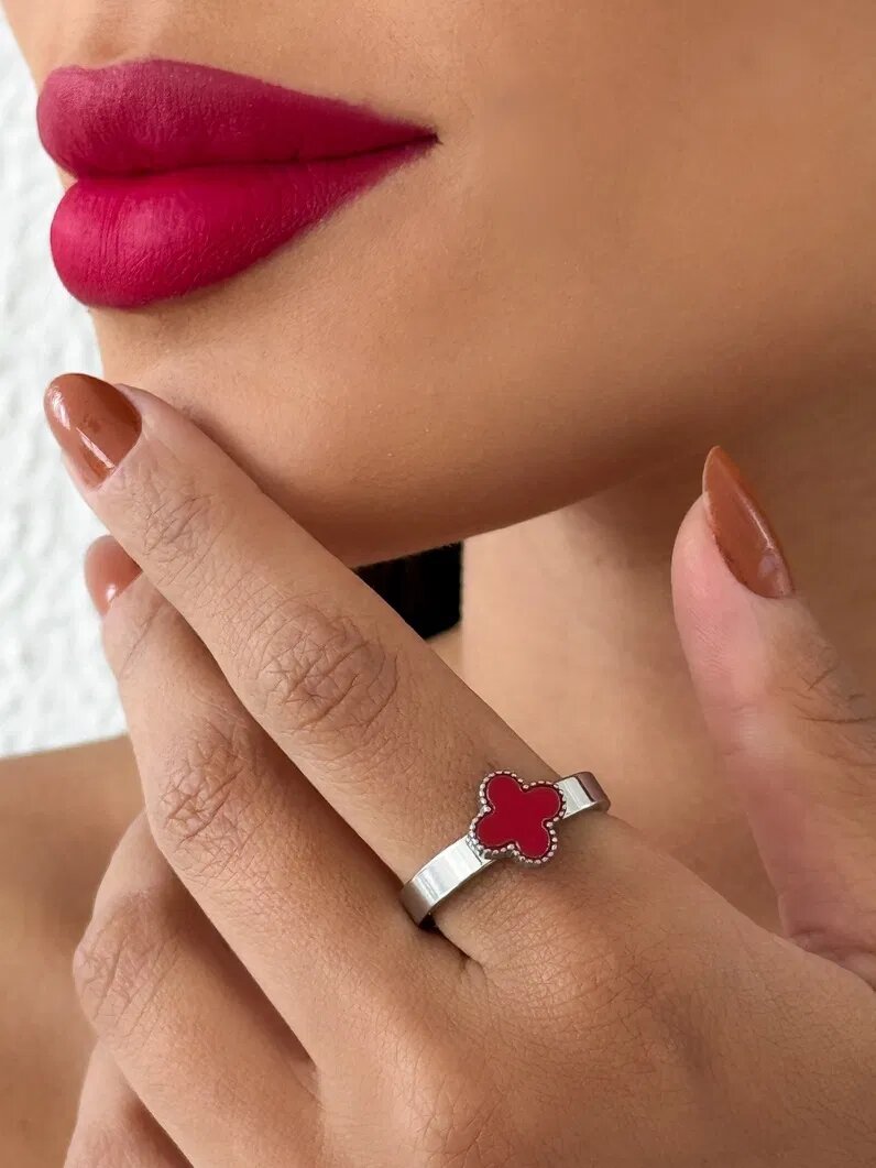 Anel de Aço Inoxidavel Folheado a Ouro 18K e Prata Inspiração Vg. Resinado