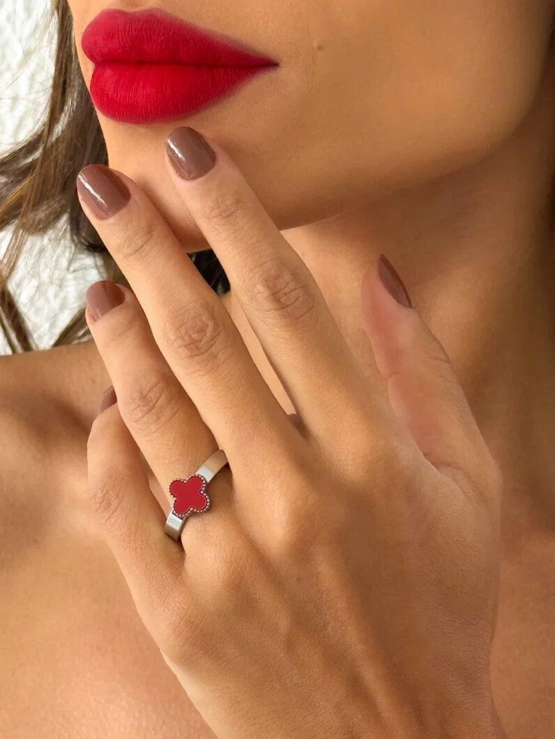 Anel de Aço Inoxidavel Folheado a Ouro 18k e Prata Inspiração Vg. Resinado
