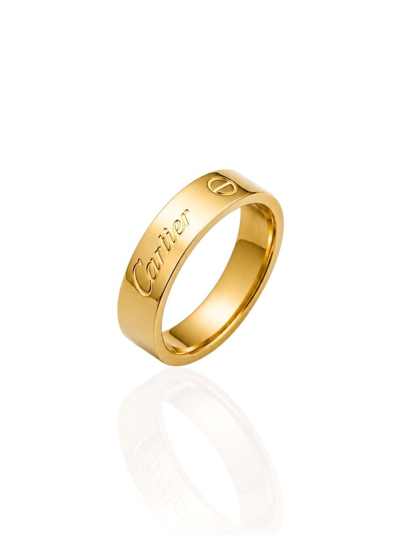 Anel de Aço Inoxidável Folheado a Ouro 18k Inspiração Grandes Marcas