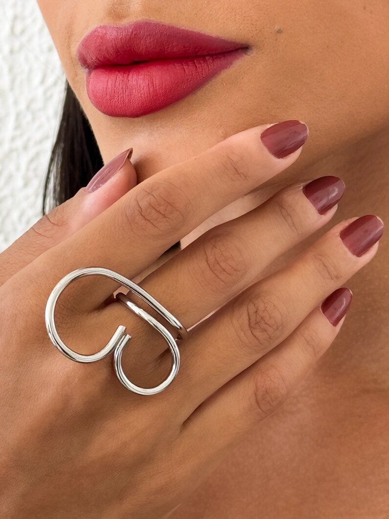 Anel Dois Dedos Folheado a Ouro 18k e Prata Fio Ondulado