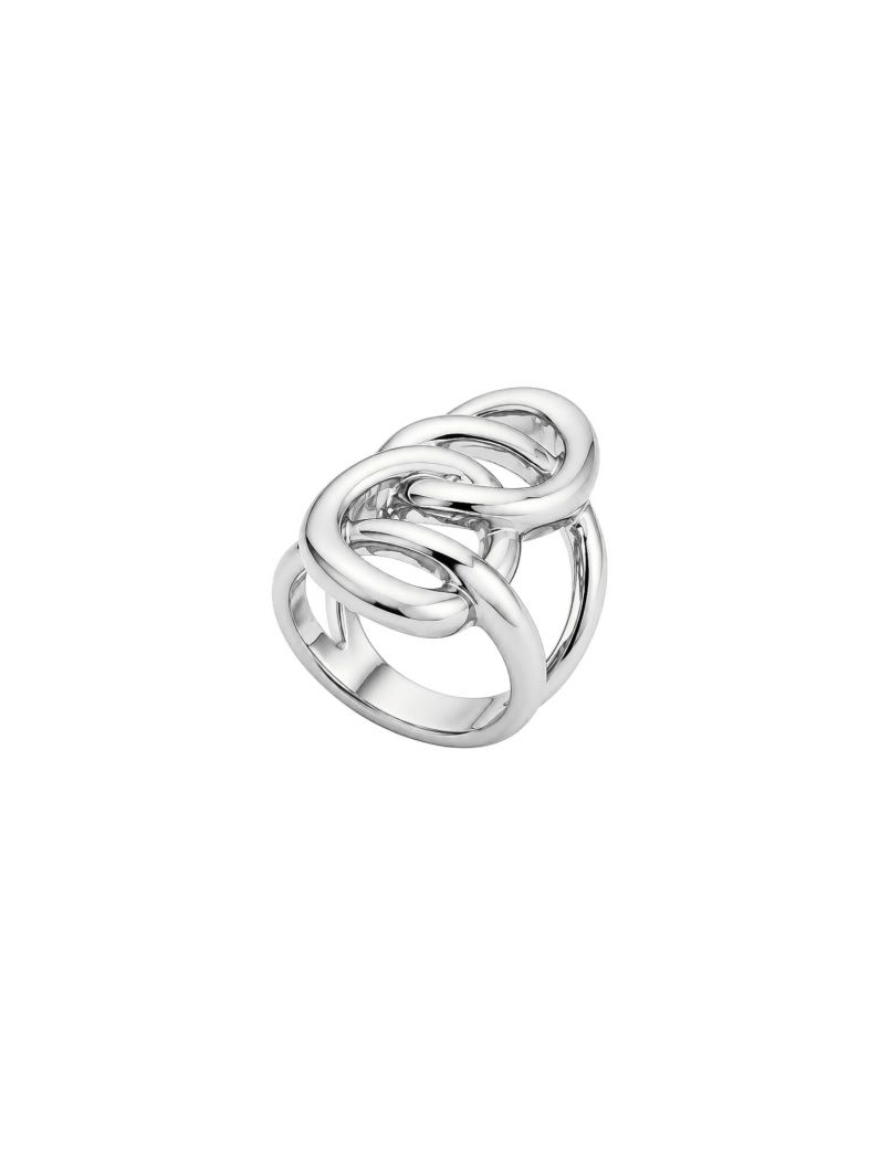 Anel Folheado a Ouro 18k e Prata Circulos Entrelaçados