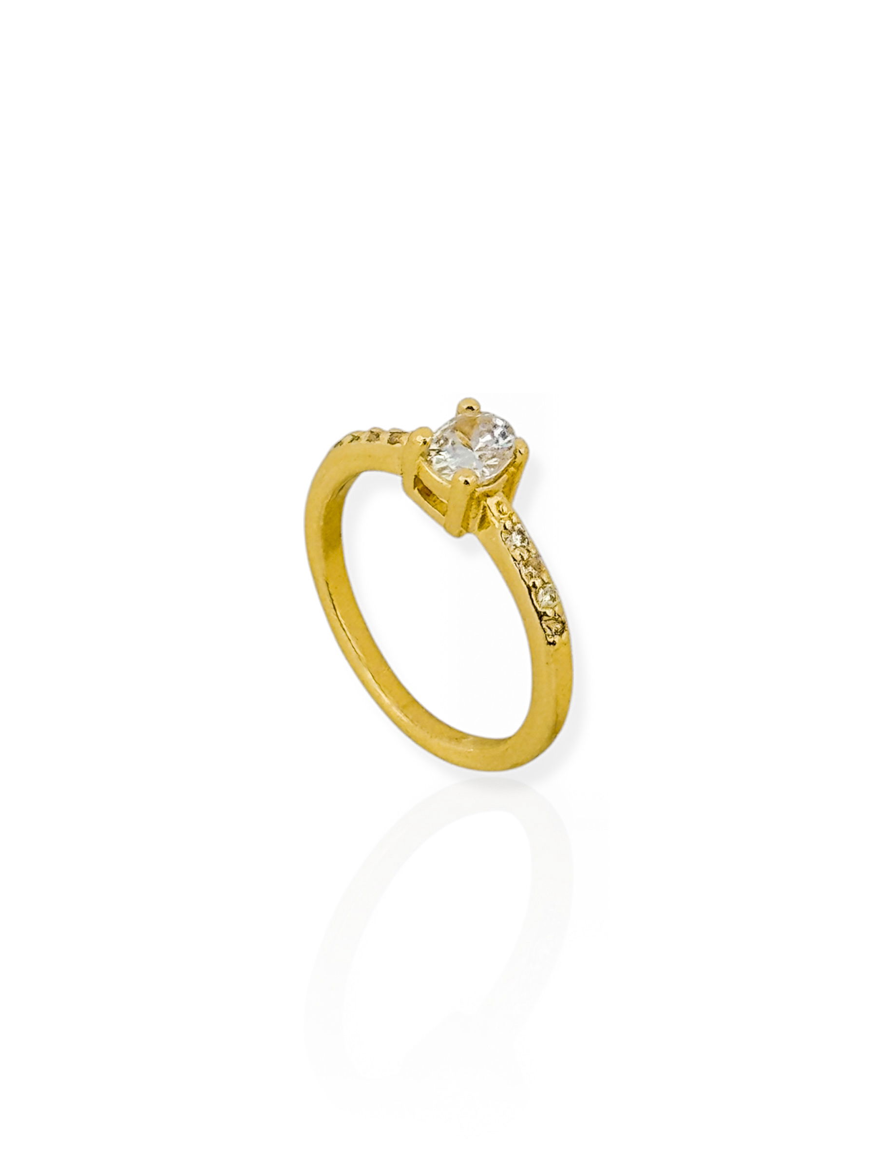 Anel Falange Folheado a Ouro 18k e Prata Com Zircônia