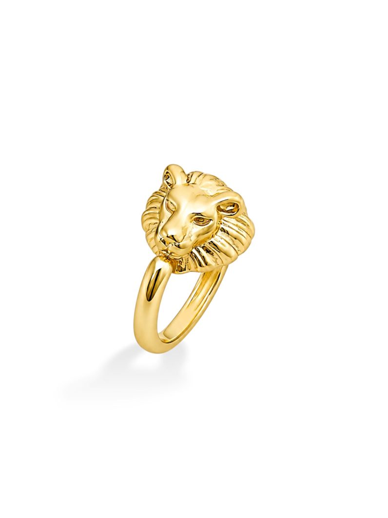 Anel Folheado a Ouro 18K Design Leão