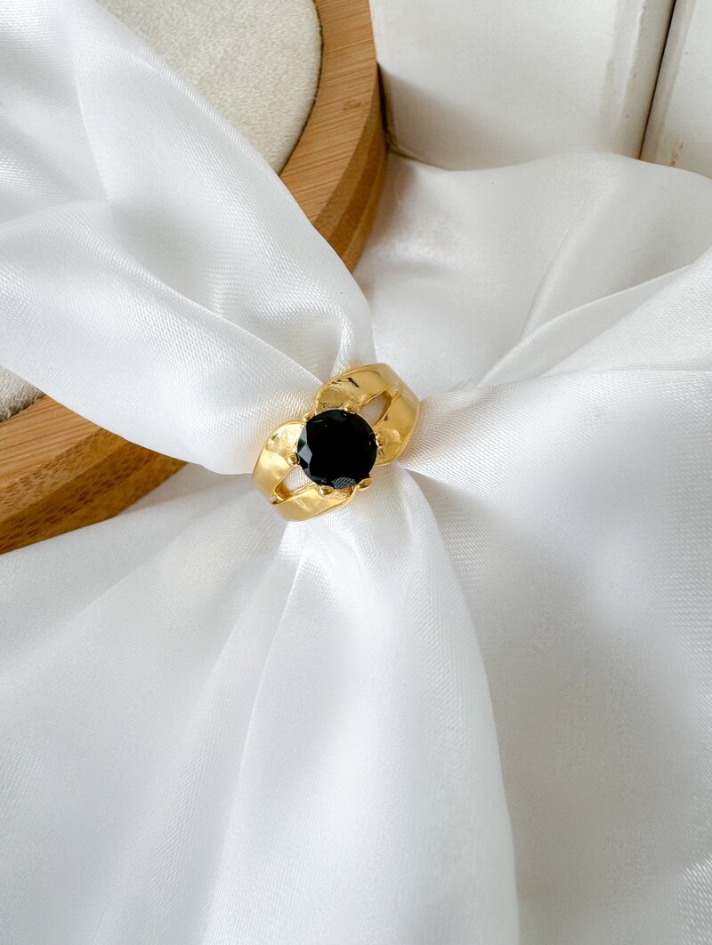 Anel Folheado a Ouro 18k Dois Fios com Zircônia