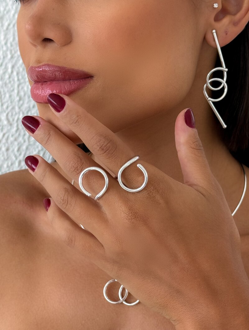 Anel Folheado a Ouro 18k e Prata Aro Circe