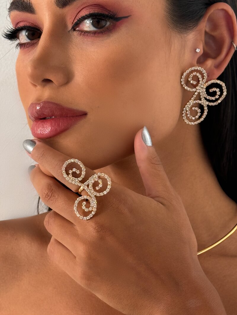 Anel Folheado a Ouro 18k e Prata Clarice