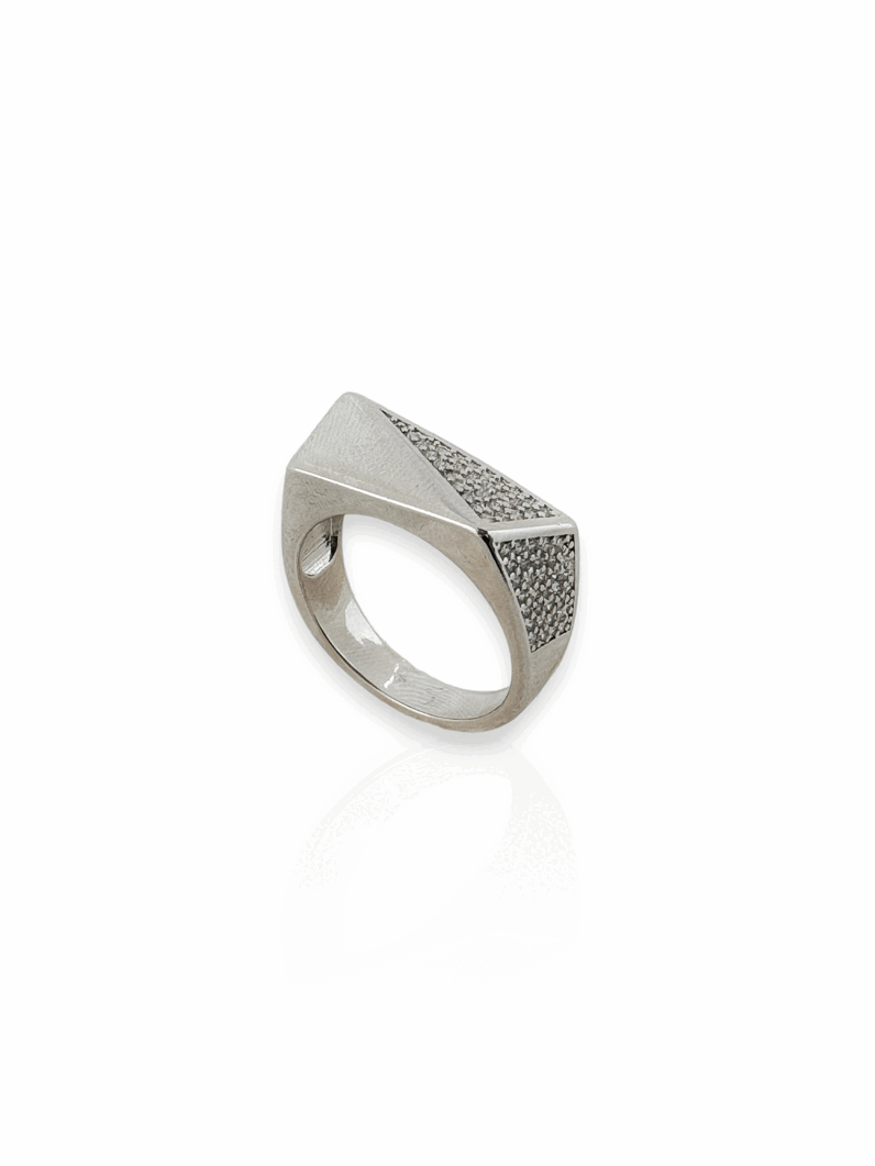 Anel Folheado a Ouro 18k e Prata Com Micro Zircônia