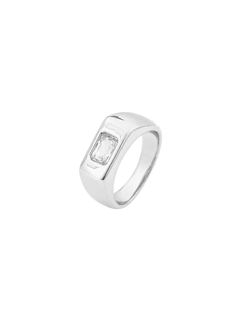 Anel Folheado a Ouro 18k e Prata Com Zirconia