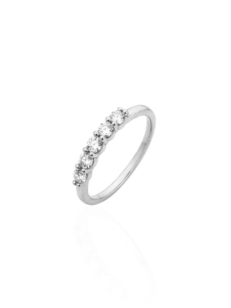 Anel Folheado a Ouro 18k e Prata Com Zirconia