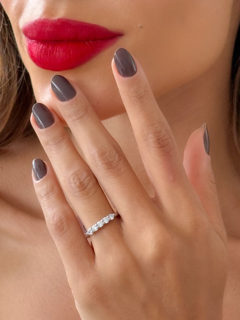 Anel Folheado a Ouro 18k e Prata Com Zirconia