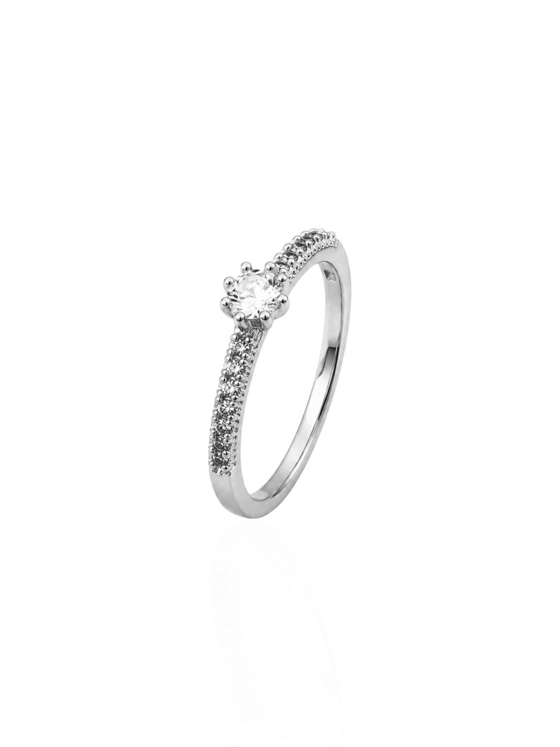 Anel Folheado a Ouro 18k e Prata Cravejado Com Zircônia