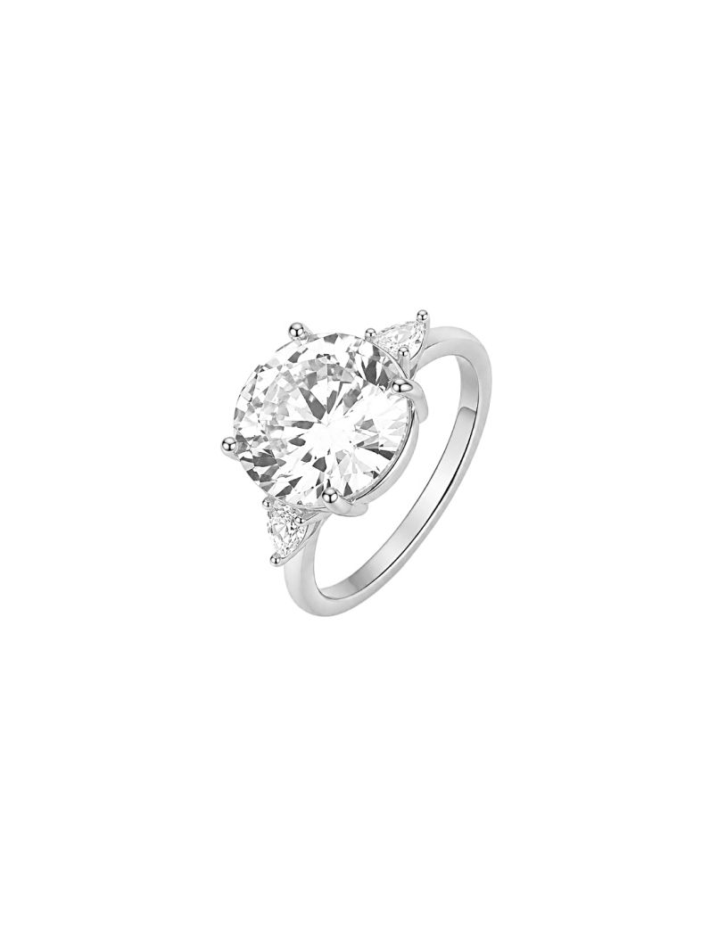 Anel Folheado a Ouro 18k e Prata Design Circulo de Zirconia
