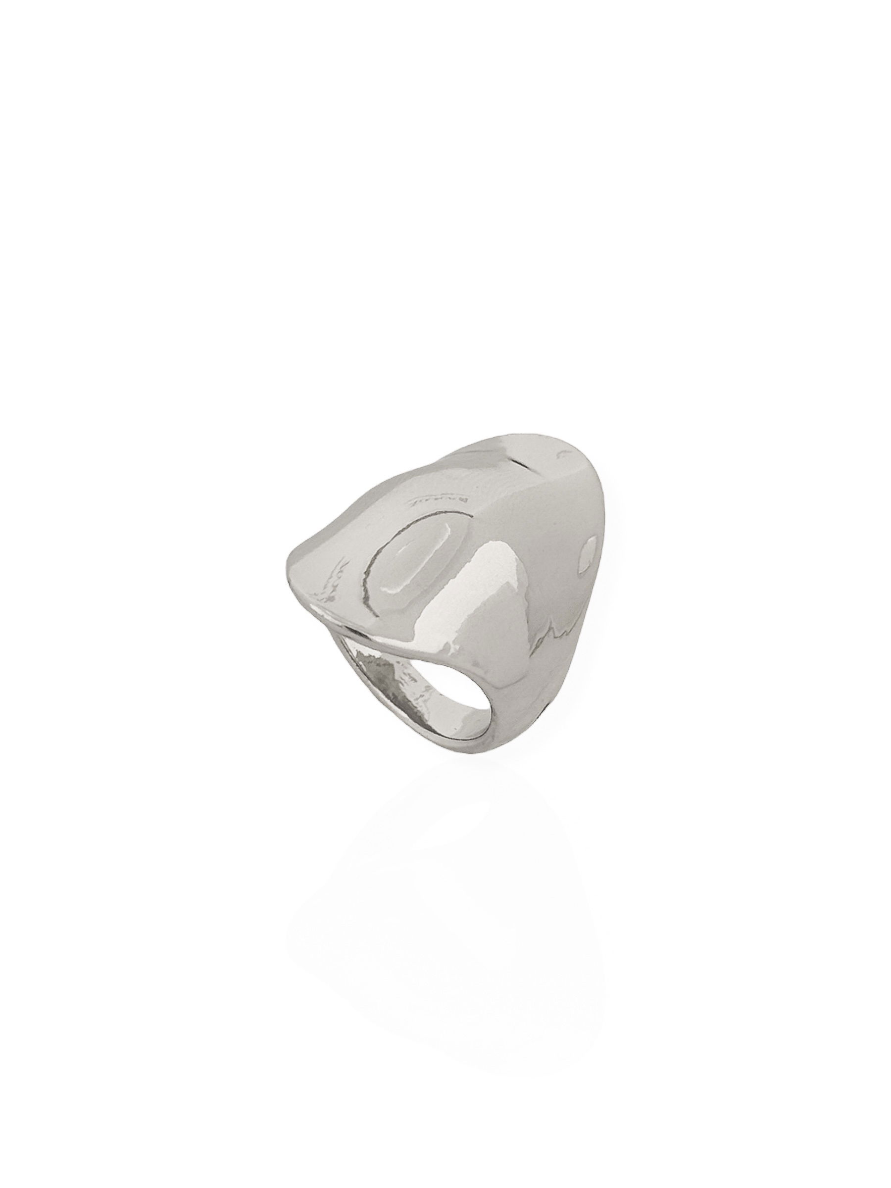 Anel Folheado a Ouro 18k e Prata Design Curvado