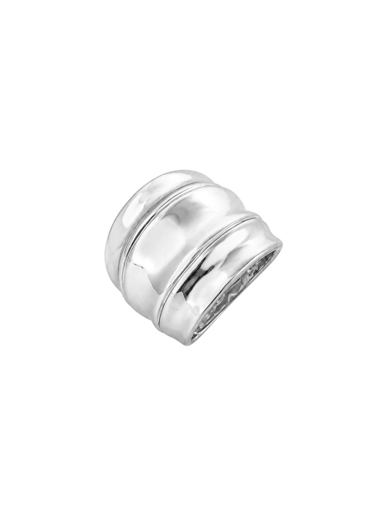 Anel Folheado a Ouro 18k e Prata Design Detalhado
