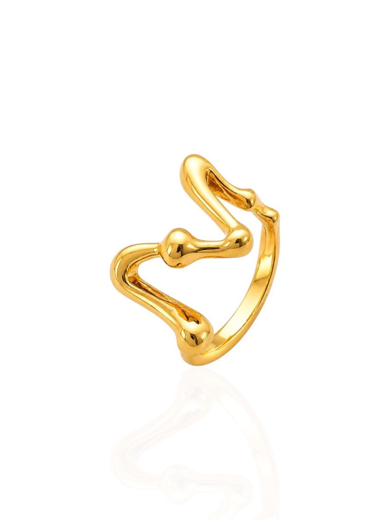 Anel Folheado a Ouro 18k e Prata Design Fio