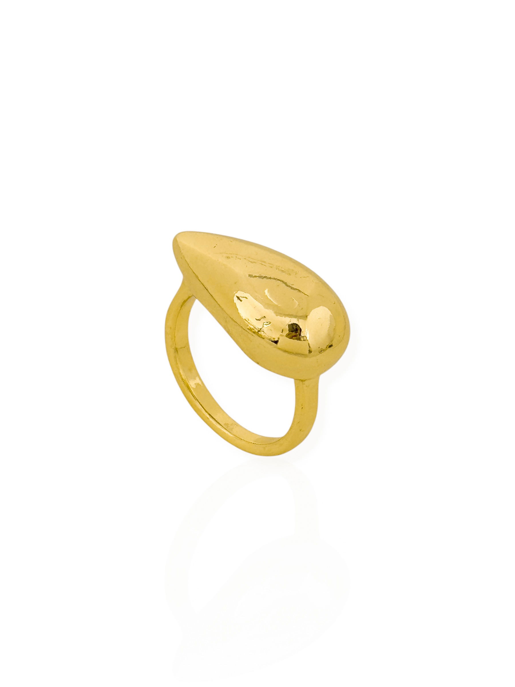 Anel Folheado a Ouro 18k e Prata Design Gota