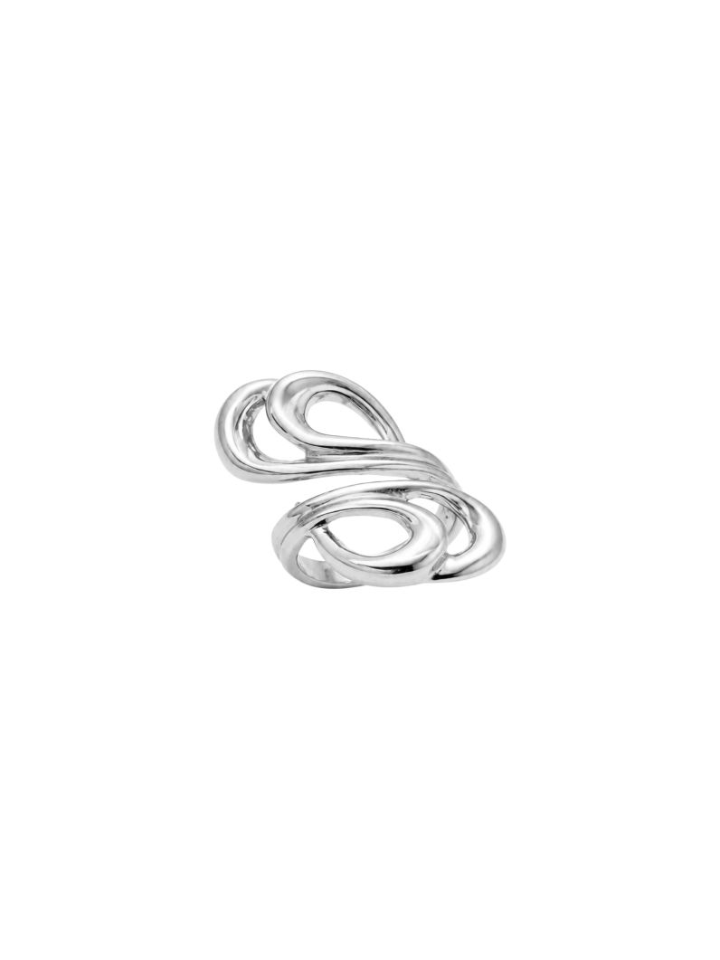 Anel Folheado a Ouro 18k e Prata Design Gotas Modernas