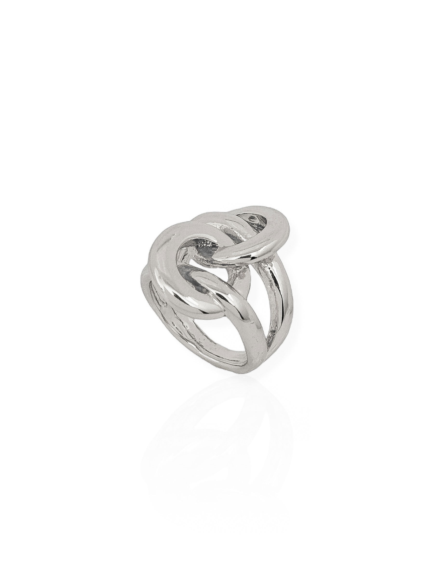 Anel Folheado a Ouro 18k e Prata Design Moderno Argolas Cruzadas