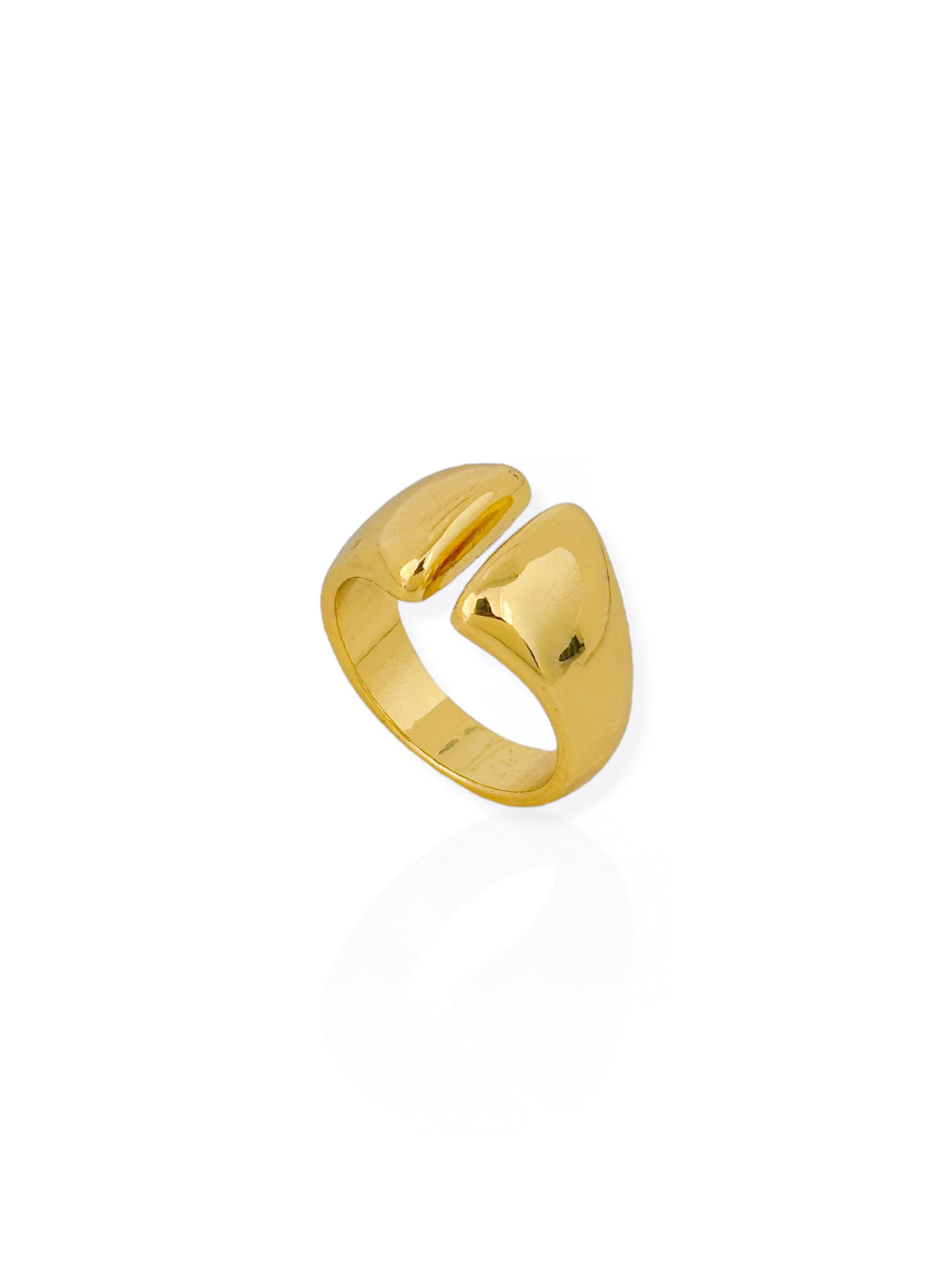 Anel Folheado a Ouro 18k e Prata Design Moderno Liso