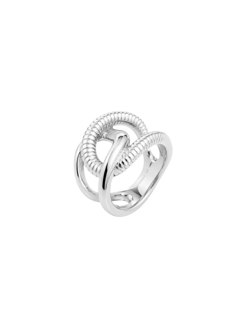 Anel Folheado a Ouro 18k e Prata Design Nó