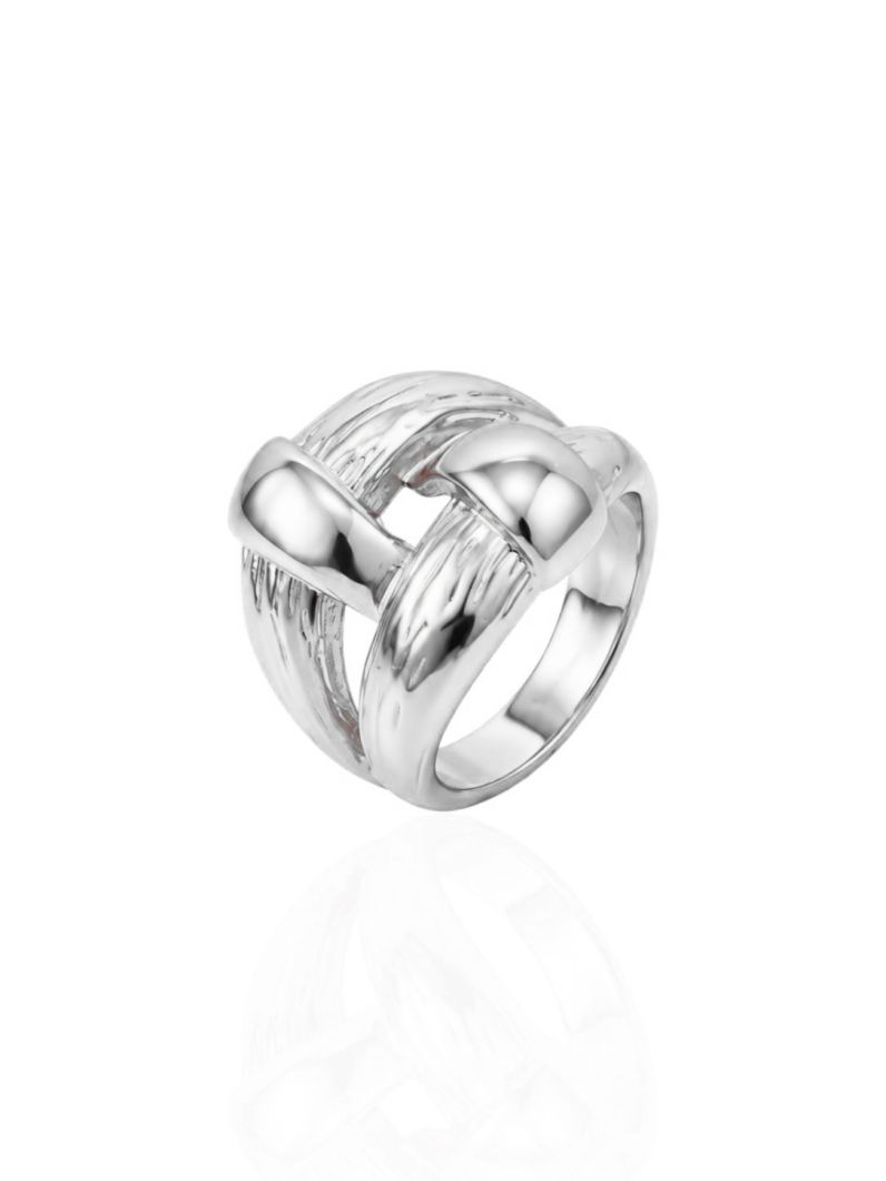 Anel Folheado a Ouro 18k e Prata Design Orgãnico