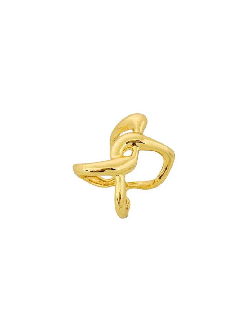 Anel Folheado a Ouro 18k e Prata Design Orgânico