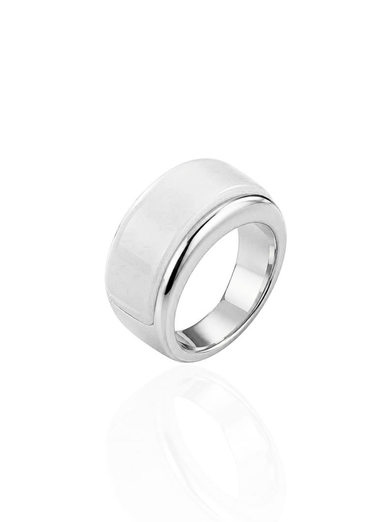 Anel Folheado a Ouro 18k e Prata Design Resinado