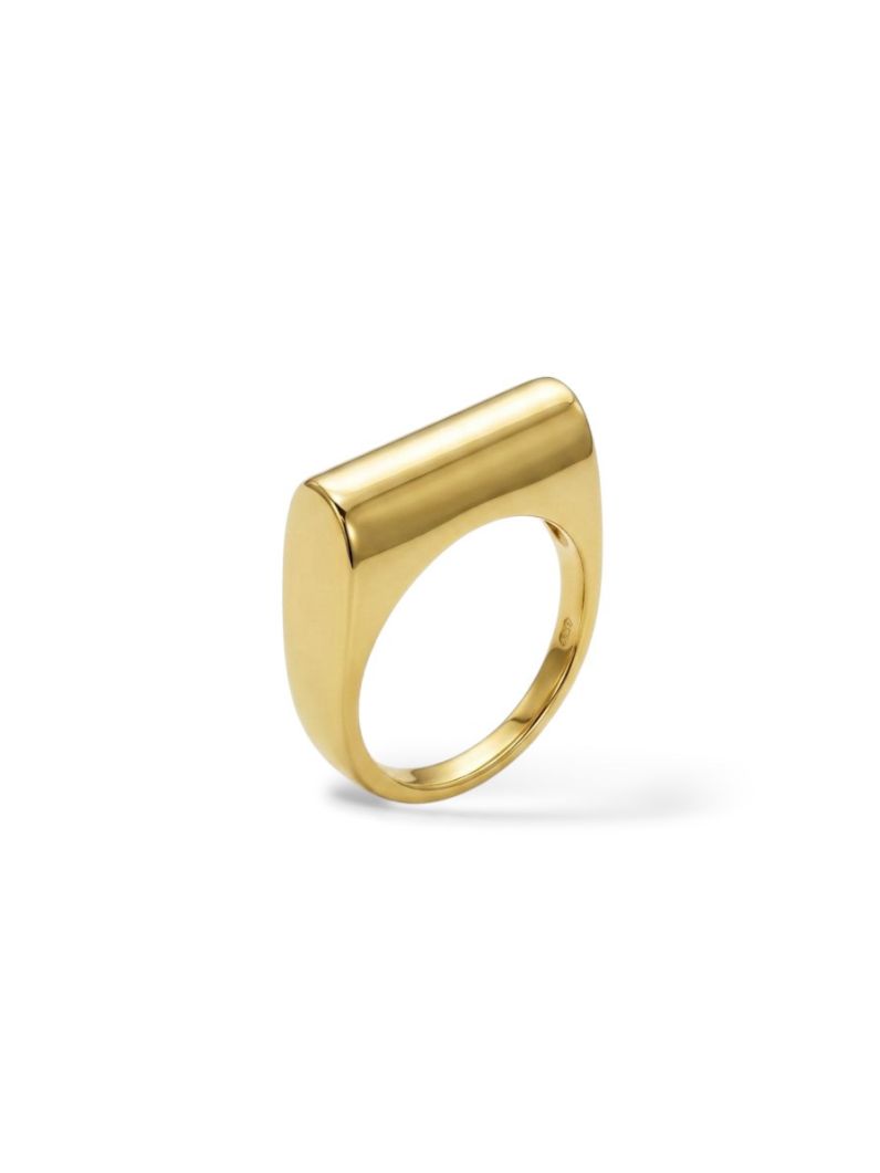 Anel Folheado a Ouro 18k e Prata Design Tubo