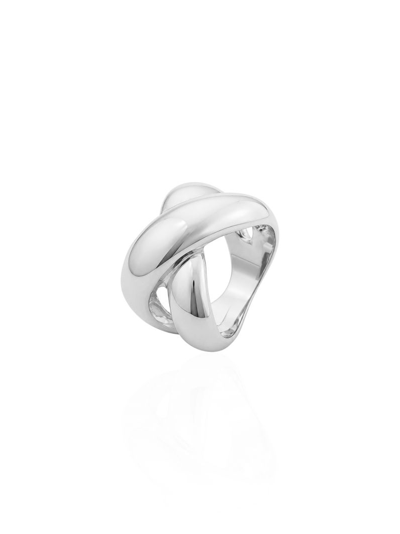 Anel Folheado a Ouro 18k e Prata Design X Maxi