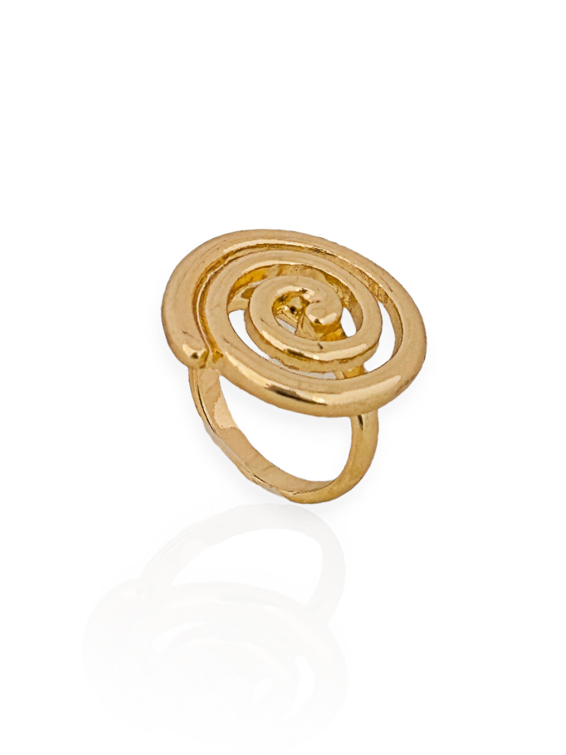 Anel Folheado a Ouro 18k e Prata Espiral