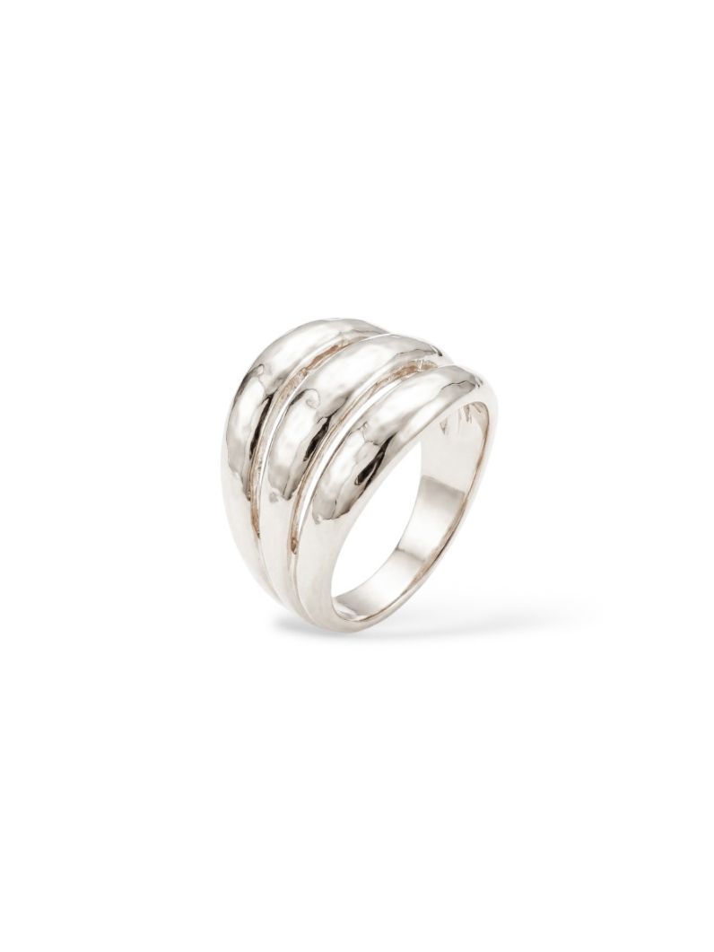 Anel Folheado a Ouro 18k e Prata Fio Triplo
