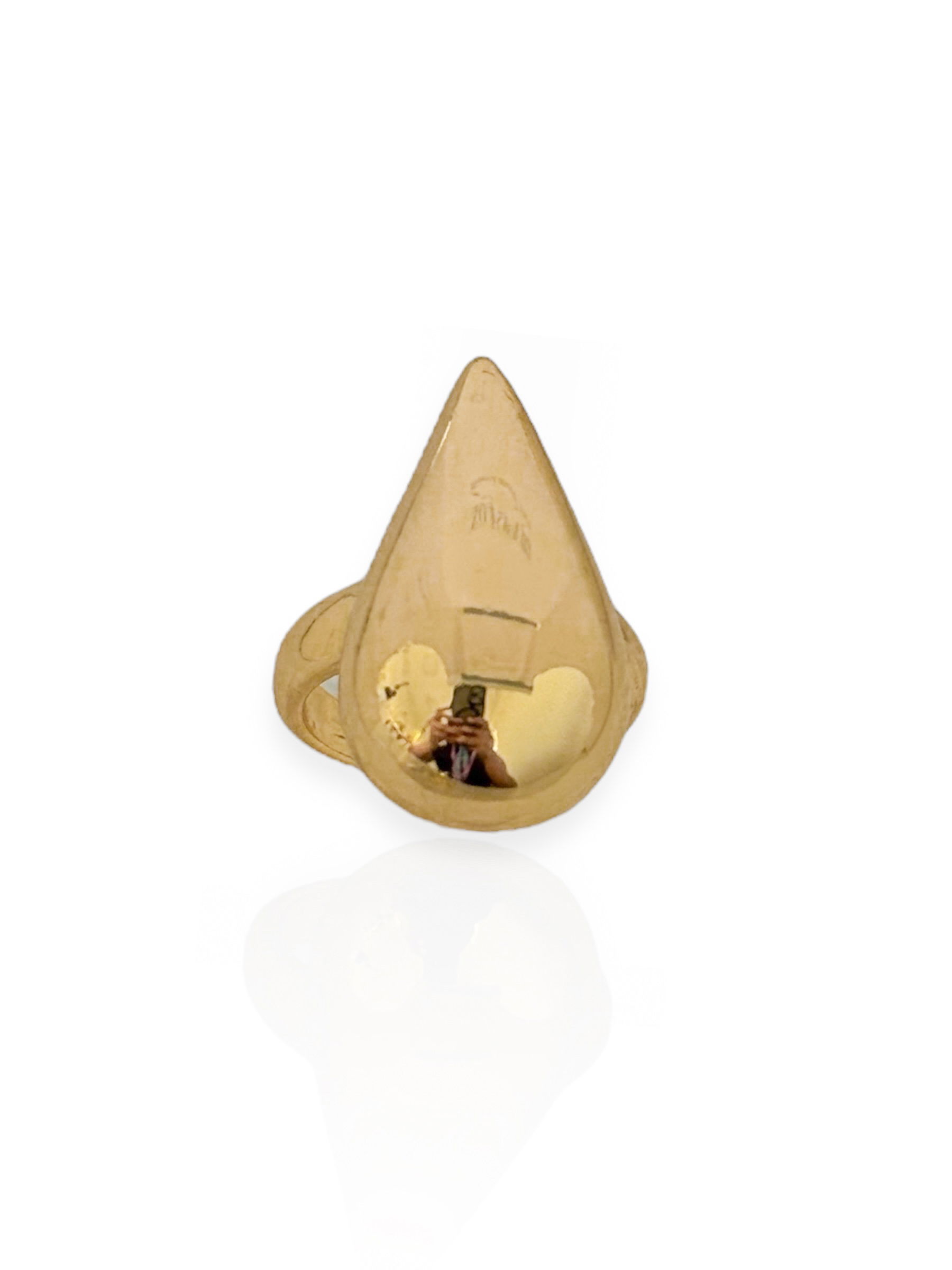 Anel Folheado a Ouro 18k e Prata Gota