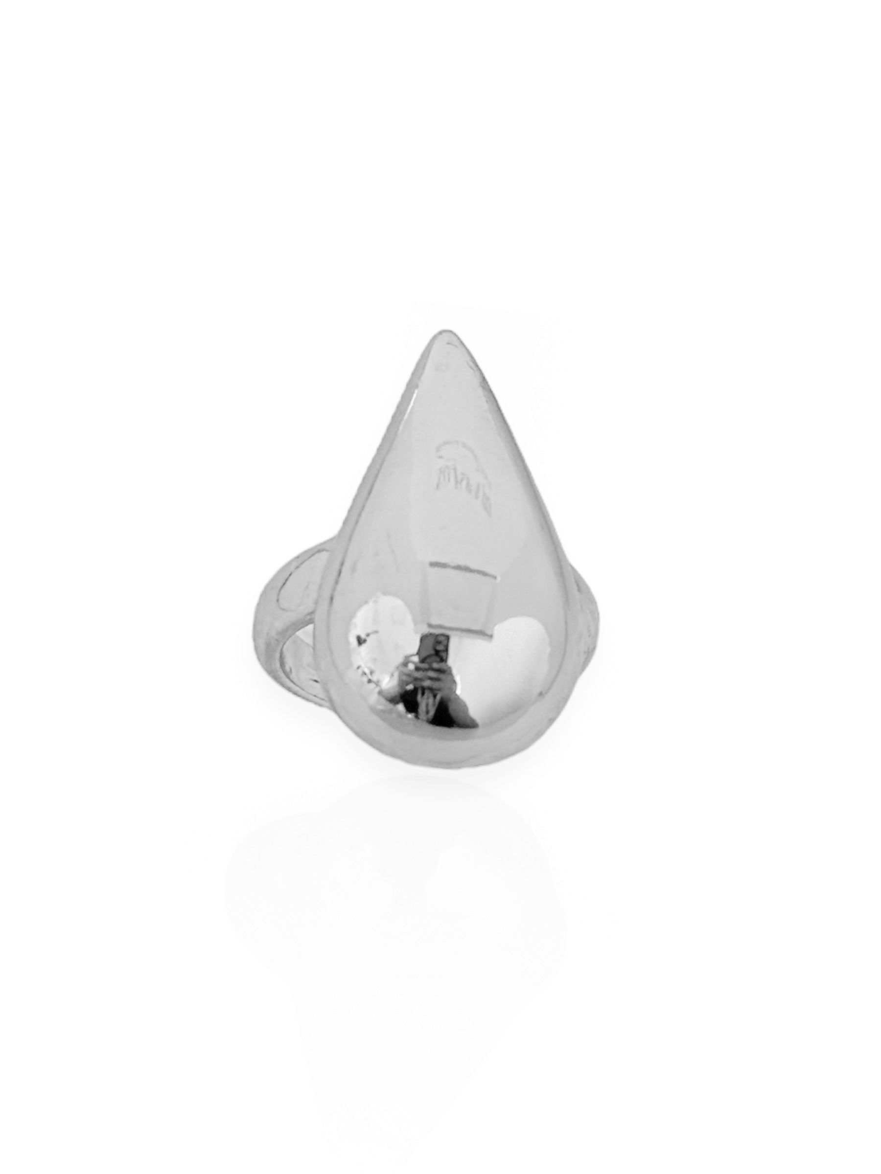 Anel Folheado a Ouro 18k e Prata Gota