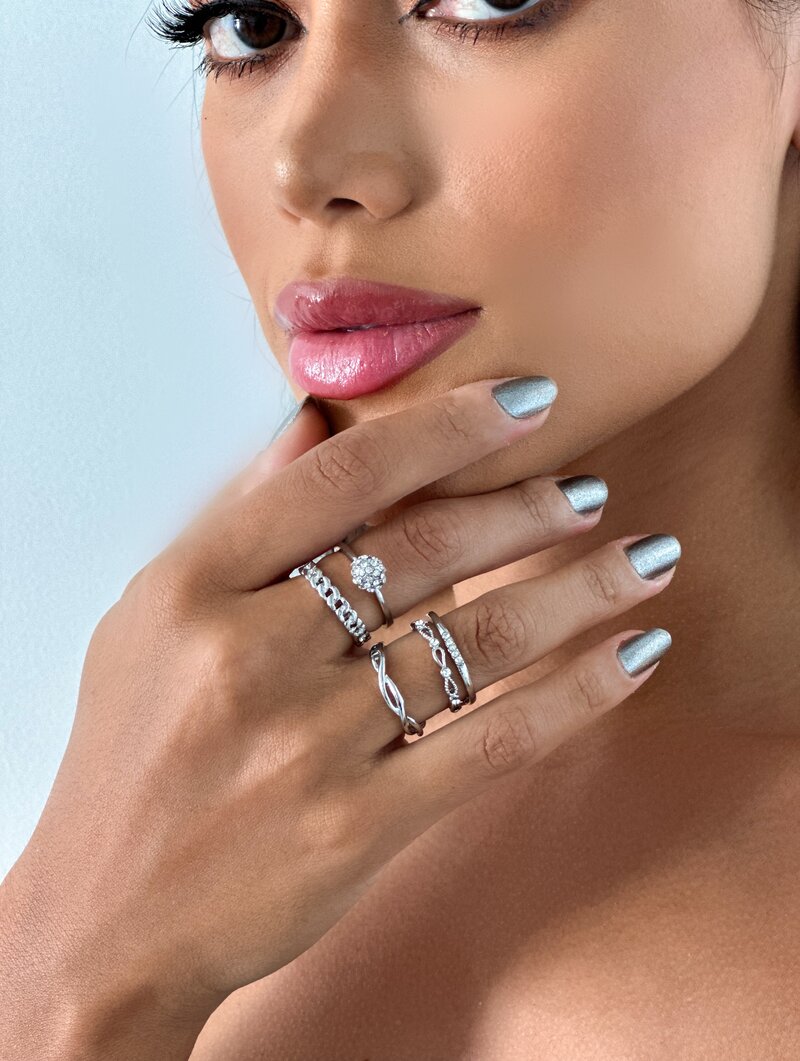 Anel Folheado a Ouro 18k e Prata Inspiração Alta Joalheria