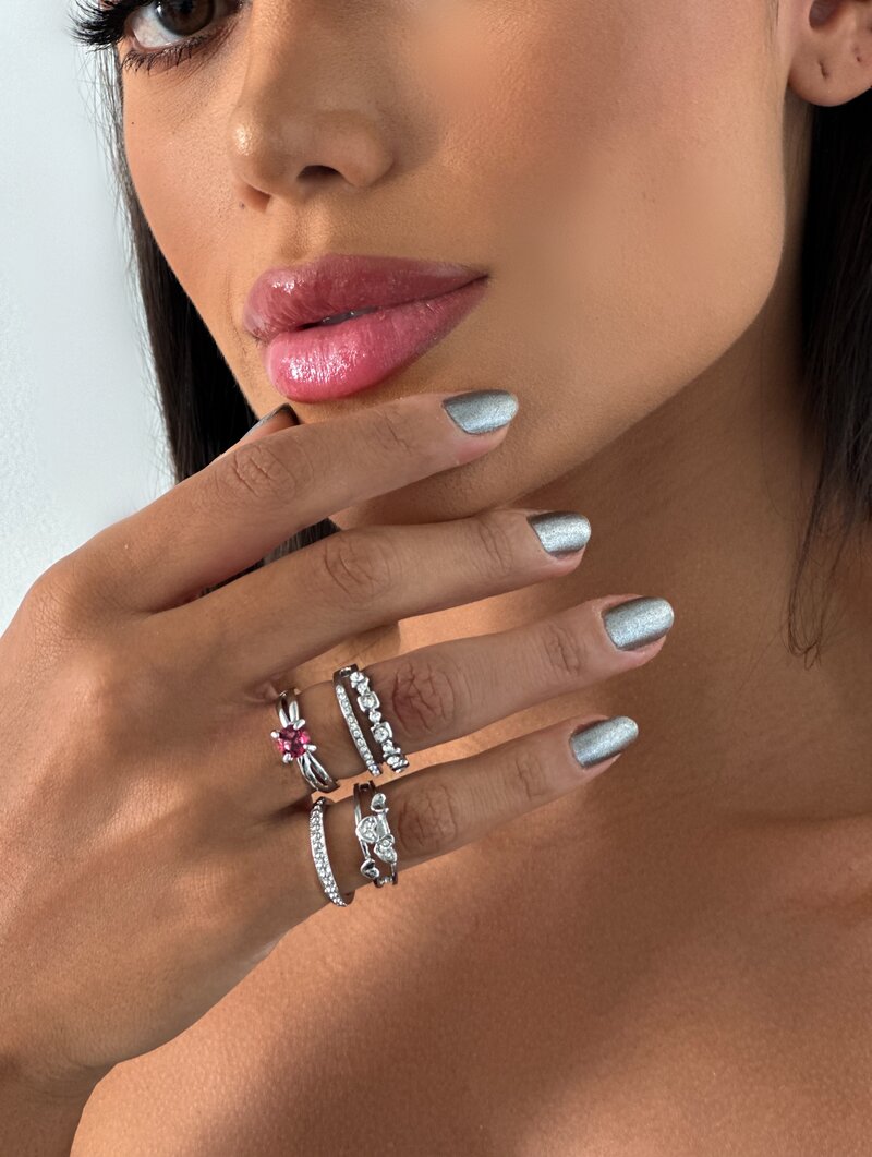 Anel Folheado a Ouro 18k e Prata Inspiração Joalheria