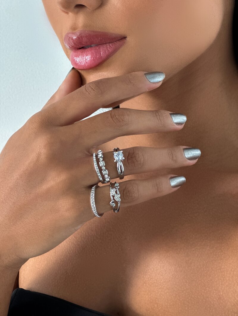 Anel Folheado a Ouro 18k e Prata Inspiração Joalheria