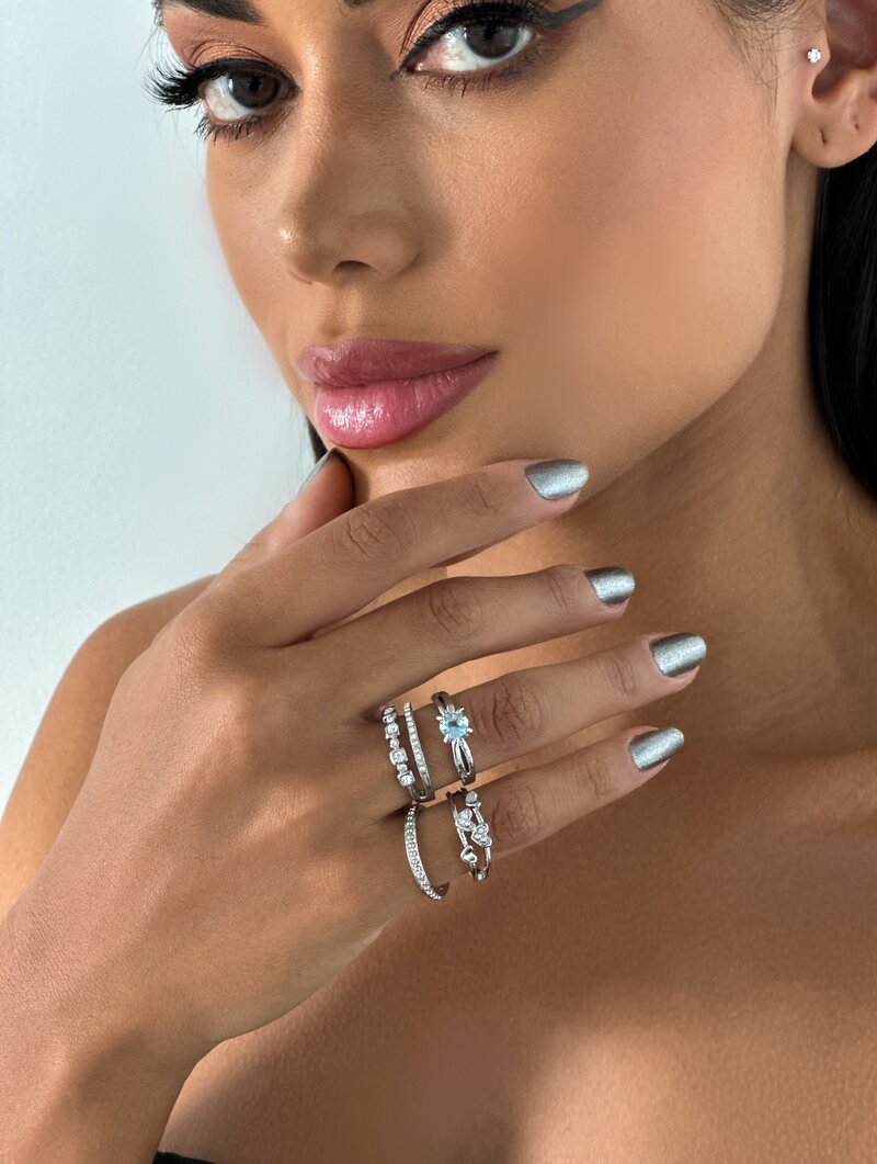 Anel Folheado a Ouro 18k e Prata Inspiração Joalheria